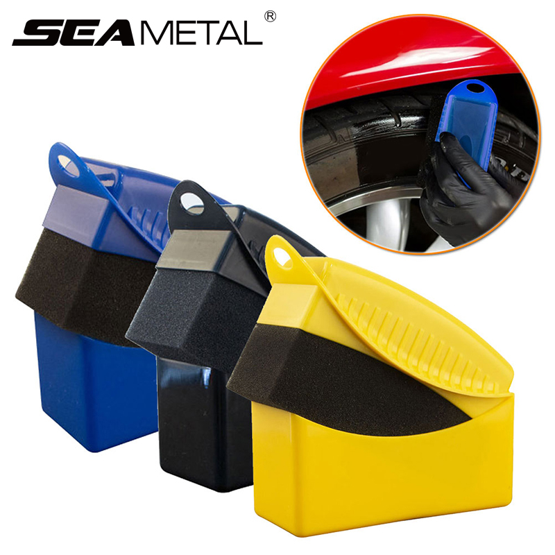 Eco Sponge - SEAMETAL 車のホイール研磨ワックスがけスポンジブラシカバー付き ABS 洗浄クリーニングタイヤ輪郭ドレッシングアプリケーターパッド
