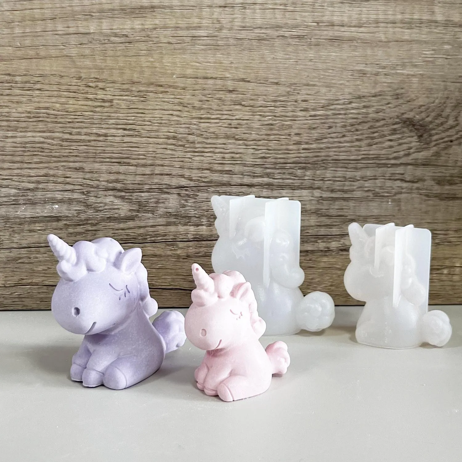 Eco Soap - 3D 幾何学的なシリコーンユニコーン猫鹿クマ型ソープキャンドルメイク粘土石膏樹脂クラフトモールドケーキ装飾ベーキングツール