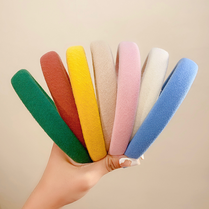 Eco Sponge - カラフルなスポンジリネンヘッドドレスシンプルベーシック洗顔ヘッドバンド気質フープワイドヘアバンドヘアバンドルヘアアクセサリー