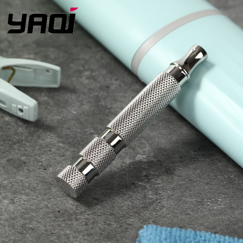 Safety Razor Handle - 2026 YAQI 磨き上げられた303ステンレス鋼製メンズ安全カミソリハンドル コレクターズアイテム 彼氏への誕生日プレゼント