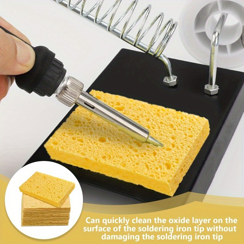 Eco Sponge - 10個入り高品質プロ仕様はんだごて先端クリーニングスポンジ、耐熱圧縮木材パルプ綿