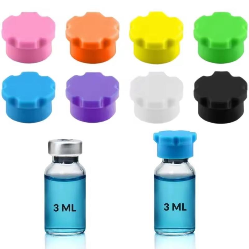 Reusable Bottle - 8個入り、再利用可能な滑り止め付きガラスバイアル用シリコンキャップ。漏れ防止設計で、食品グレードの素材を使用。インスリンボトルや糖尿病患者向けの家庭用・旅行用具として最適。