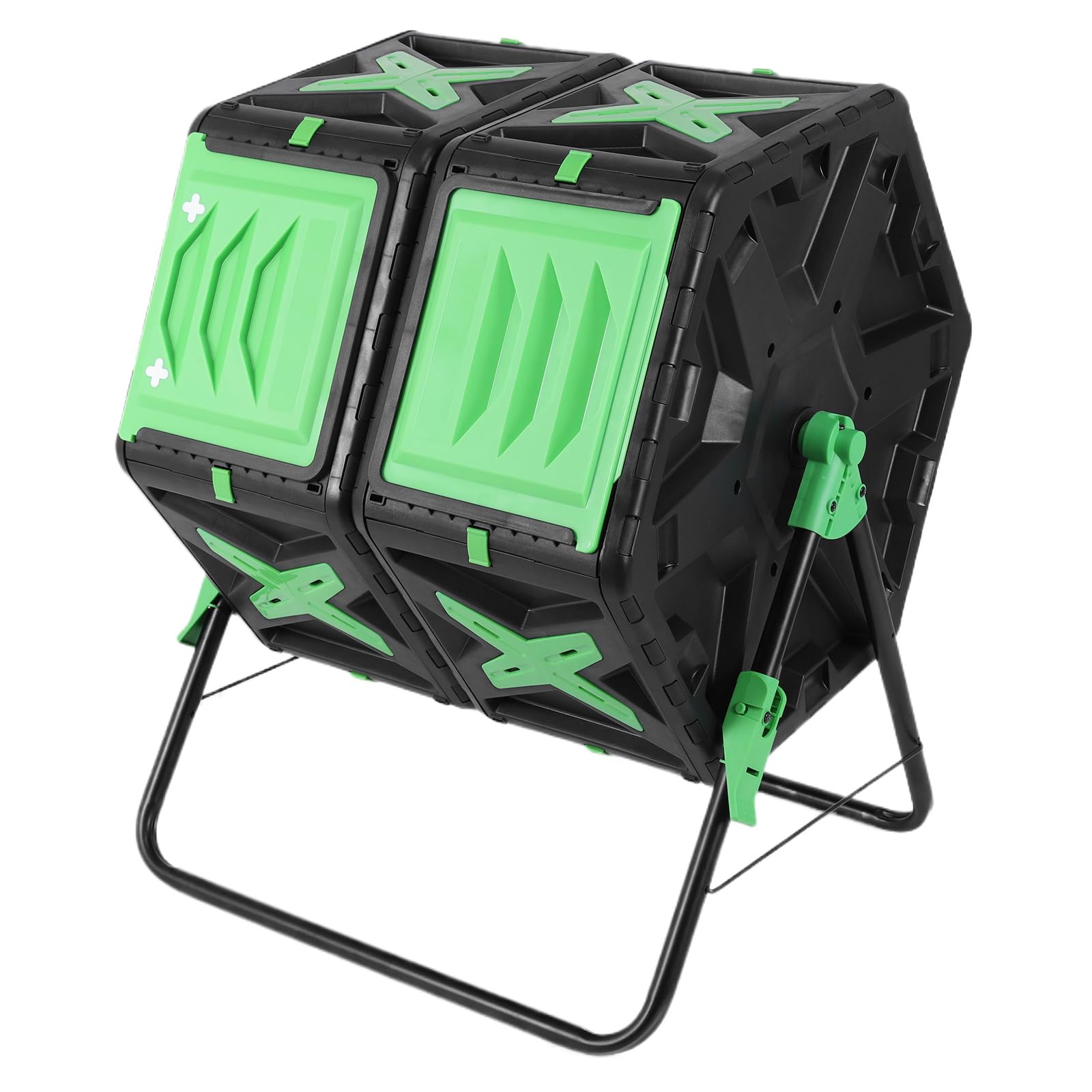 Compost Bin - 140L二層式屋外回転式コンポスト容器（スライドドア付き）