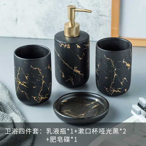 模造大理石セラミックバスルームアクセサリーセット ソープディ - Eco Soap のレビューと価格