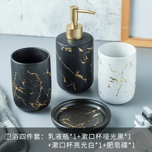 模造大理石セラミックバスルームアクセサリーセット ソープディ - Eco Soap のレビューと価格