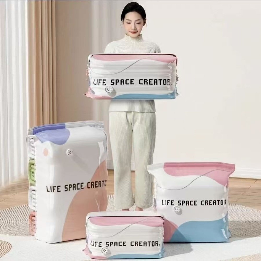 圧縮機能付きの真空収納バッグ。圧縮して収納することで省スペー - Reusable Bag のレビューと価格