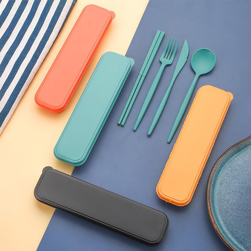 4ピース携帯用食器セット 健康的で環境に優しい小麦ストロー製 - Bamboo Cutlery のレビューと価格