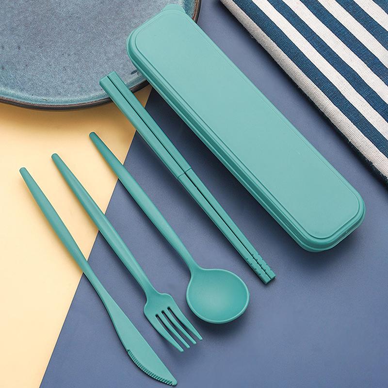 4ピース携帯用食器セット 健康的で環境に優しい小麦ストロー製 - Bamboo Cutlery のレビューと価格