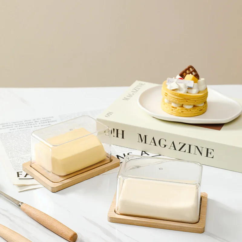 北欧風竹製バターディッシュプレート、透明アクリル蓋付き、キッ - Bamboo Cutlery のレビューと価格