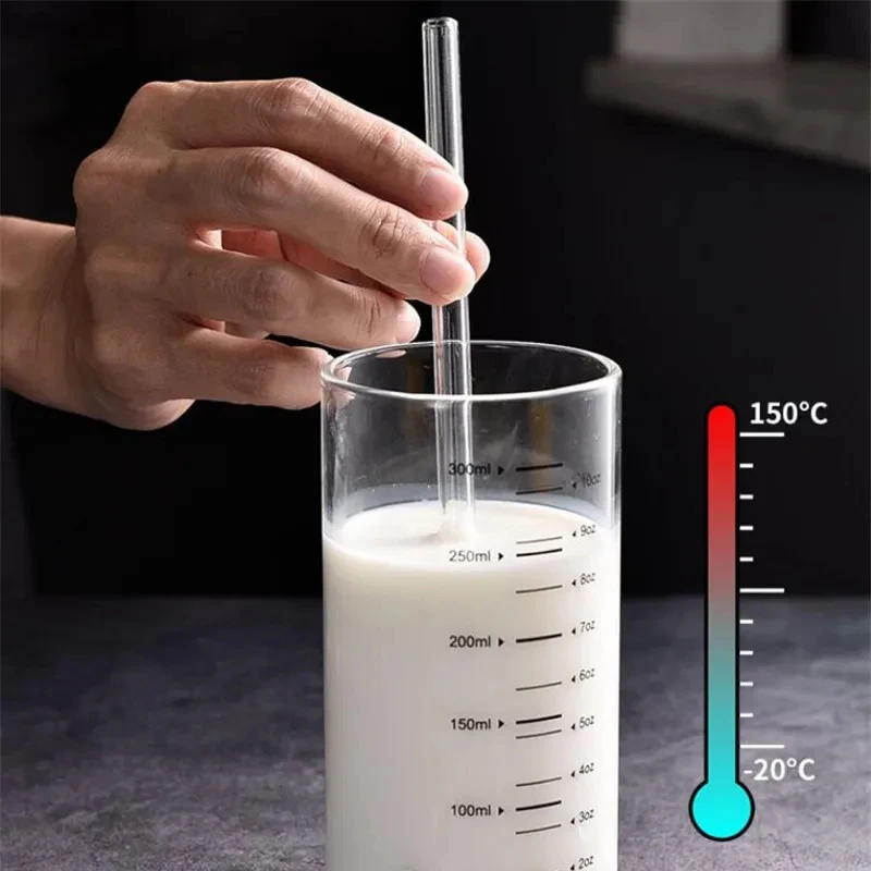 20cm 再利用可能なガラスストロー、高ホウケイ酸スムージー - Reusable Straw のレビューと価格