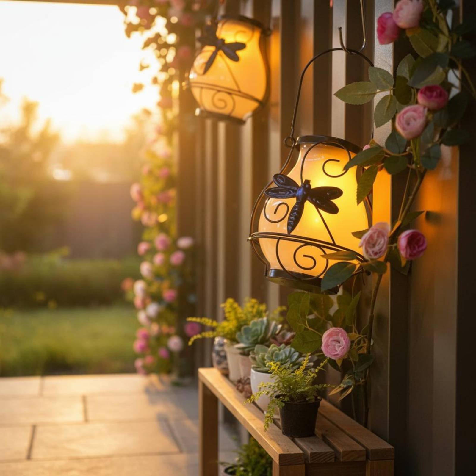 ソーラーバタフライランタン 防水バタフライソーラーランタン  - Solar Garden Light のレビューと価格