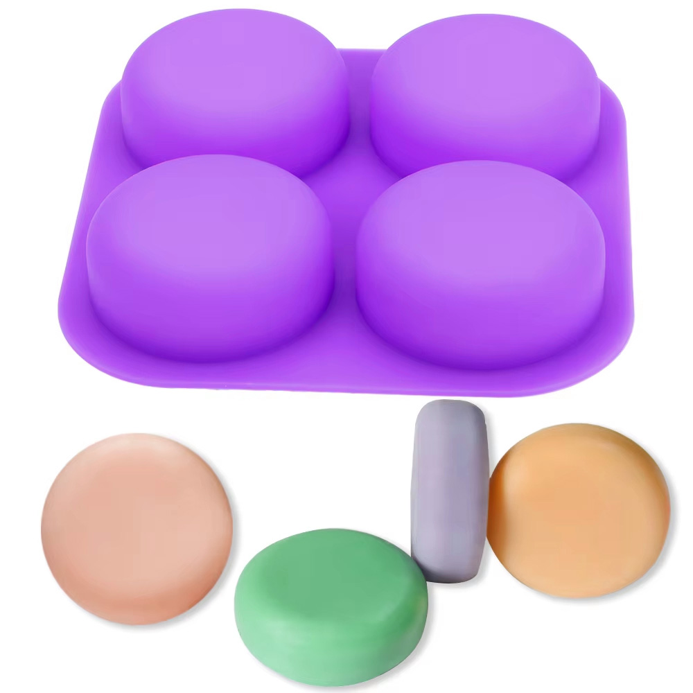 1-2個入り 4つの空洞を持つ再利用可能な丸型シリコン石鹸型 - Eco Soap のレビューと価格