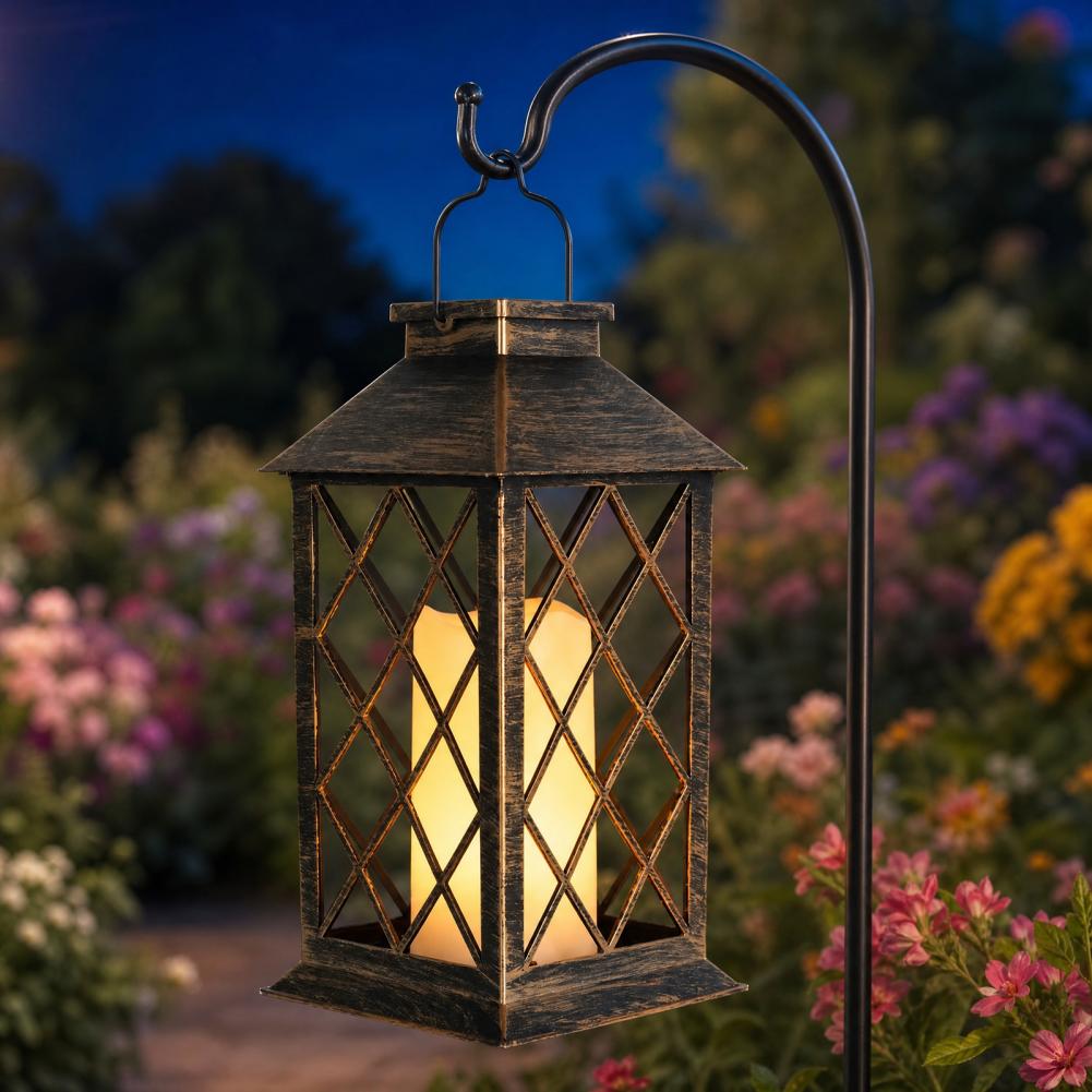 レトロソーラーランタン、屋外ソーラーキャンドルランタン、吊り - Solar Garden Light のレビューと価格