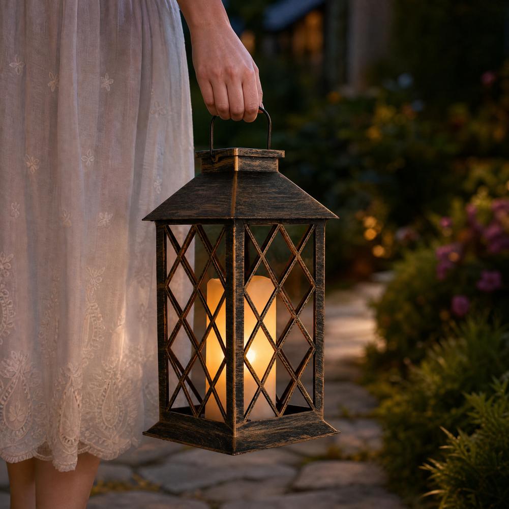 レトロソーラーランタン、屋外ソーラーキャンドルランタン、吊り - Solar Garden Light のレビューと価格