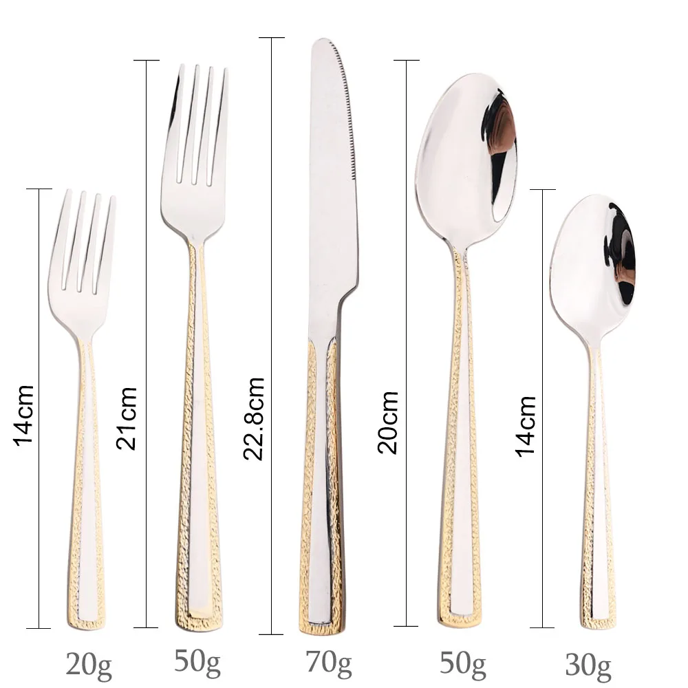 ステンレス製カトラリーセット4点セット。ナイフ、フォーク、ス - Bamboo Cutlery のレビューと価格