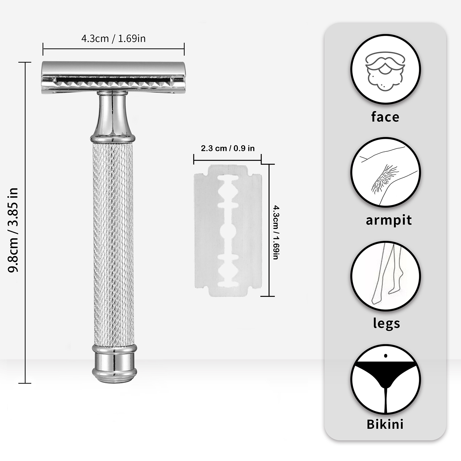 プレミアムシングルブレード安全カミソリ、両刃カミソリ、男性用 - Safety Razor Handle のレビューと価格