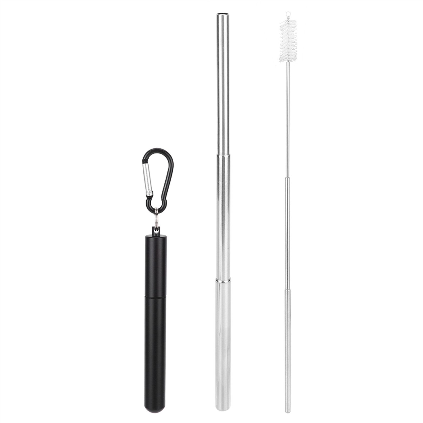 携帯用ステンレス製伸縮式再利用可能ストロー（クリーニングブラ - Reusable Straw のレビューと価格