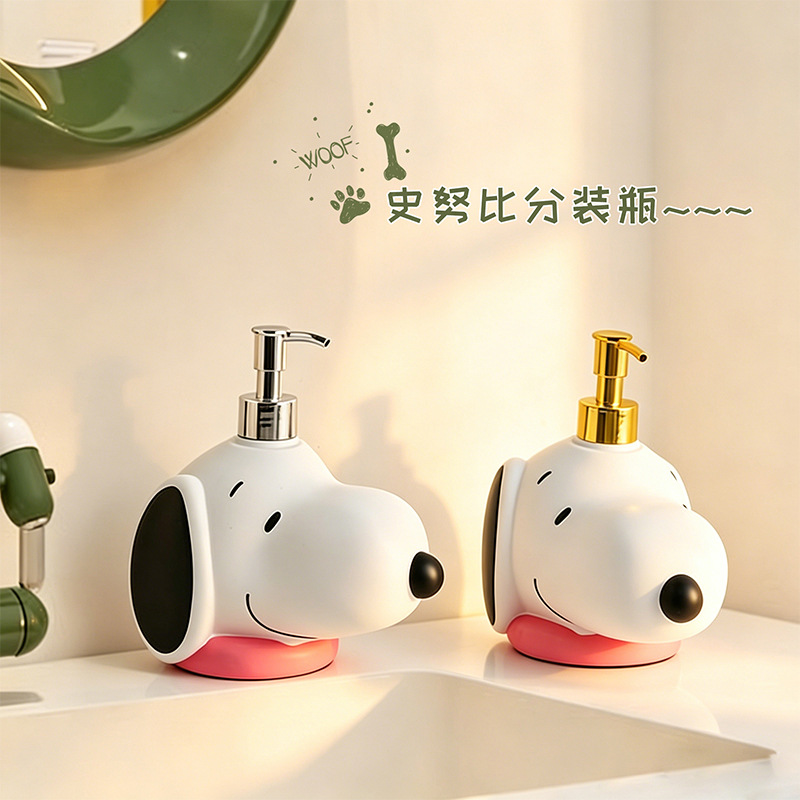カワイイカートゥーンスヌーピーソープディスペンサーボトル、家 - Eco Soap のレビューと価格
