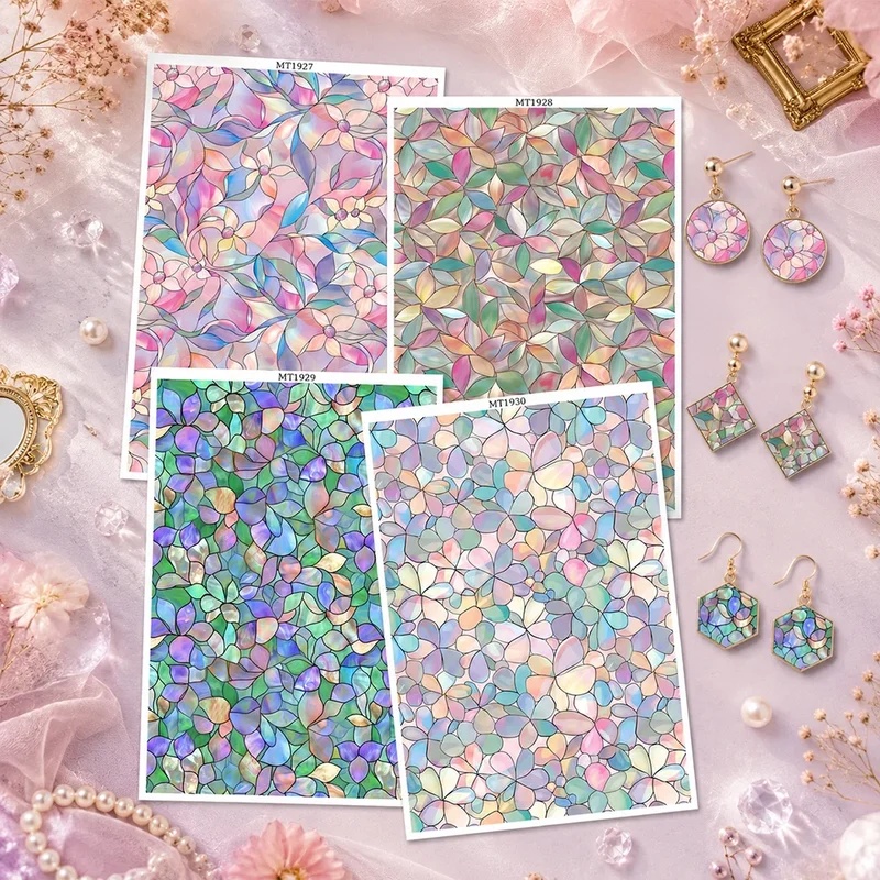 ステンドグラス風の花柄ポリマークレイ転写紙。DIYの手作りイ - Beeswax Wrap のレビューと価格