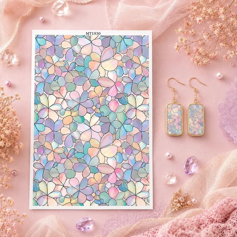 ステンドグラス風の花柄ポリマークレイ転写紙。DIYの手作りイ - Beeswax Wrap のレビューと価格