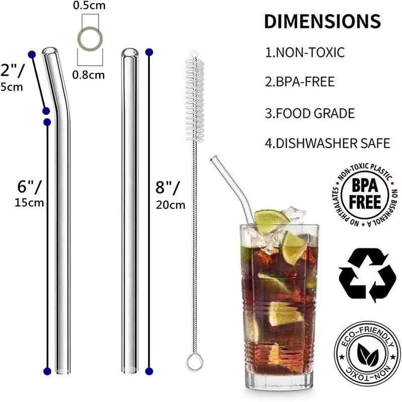再利用可能なガラスストロー 環境に優しいストロー スムージー - Reusable Straw のレビューと価格